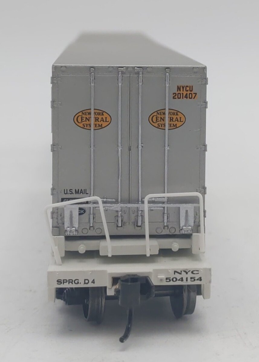 Walthers 932-40851 HO Scale NYC Flexi-Van Flatcar w/ Side Door Trailers #504154 EX