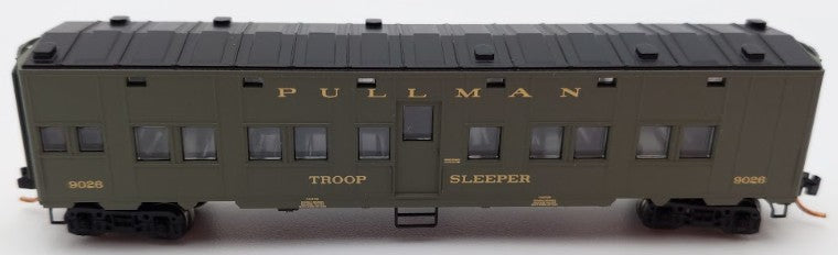 Micro-Trains 11600011 N Scale Pullman Pool 50' Standard Troop Sleeper Car #9026 LN/Box
