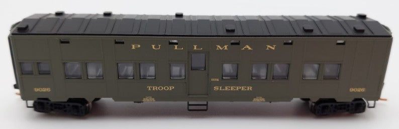 Micro-Trains 11600011 N Scale Pullman Pool 50' Standard Troop Sleeper Car #9026 LN/Box