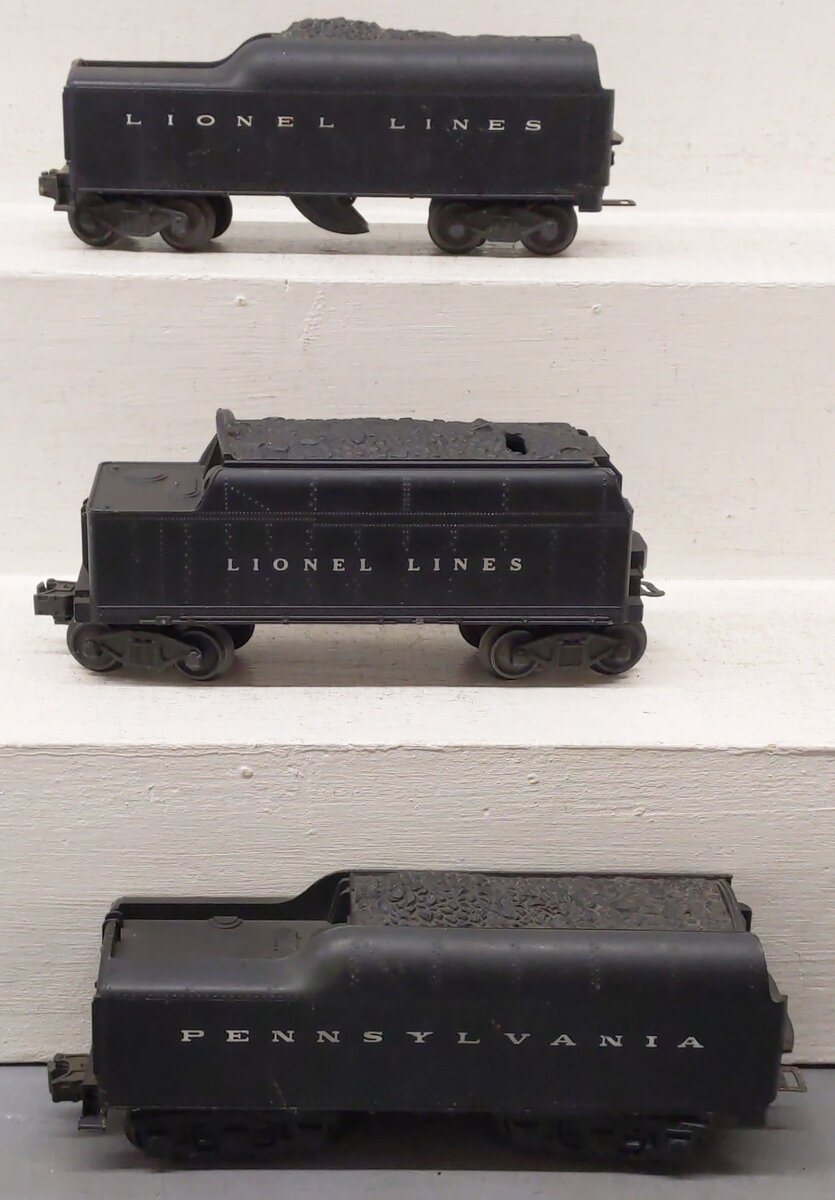 Lionel Vintage O Gauge Operating Whistle Tenders #6466W, 2046W, 2671W [3] VG