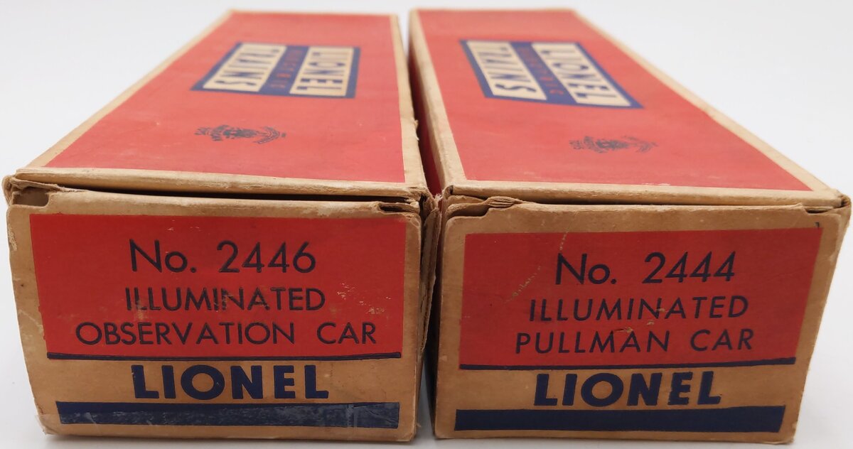 Lionel Vintage O Red Stripe Passenger Cars 2444, 2446 [2] VG/Box