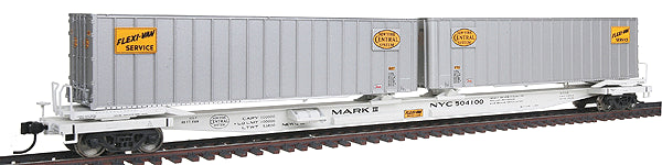 Walthers 932-3925 NYC Flexi-Van Flat Car With Trailers #504100 LN