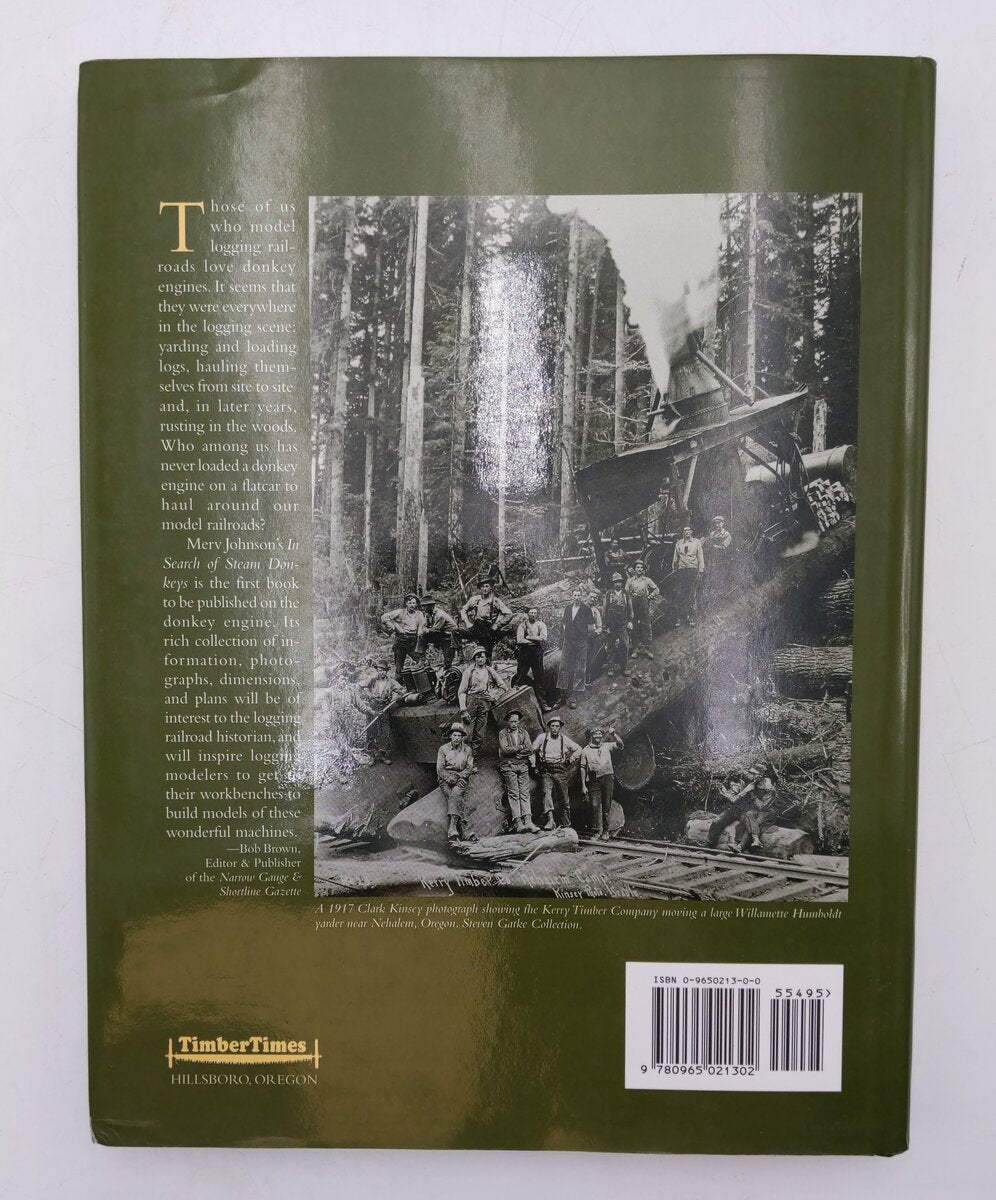 In Search of Steam Donkeys Hardcover Book By Merv Johnson EX