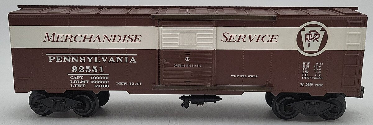 Williams 29 PRR Merchandise Boxcar 92551