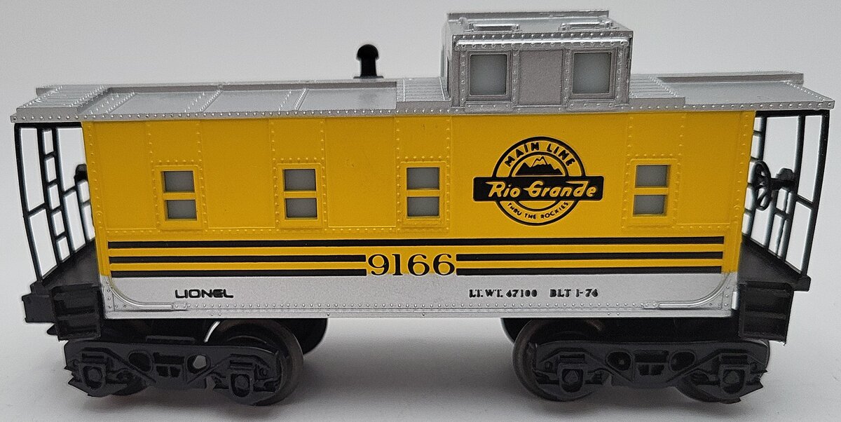Lionel 6-9166 O Gauge Rio Grande Lighted Caboose EX/Box