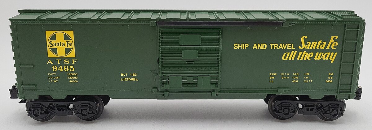 Lionel 6-9465 O Gauge AT&SF Green Boxcar #9465 EX/Box