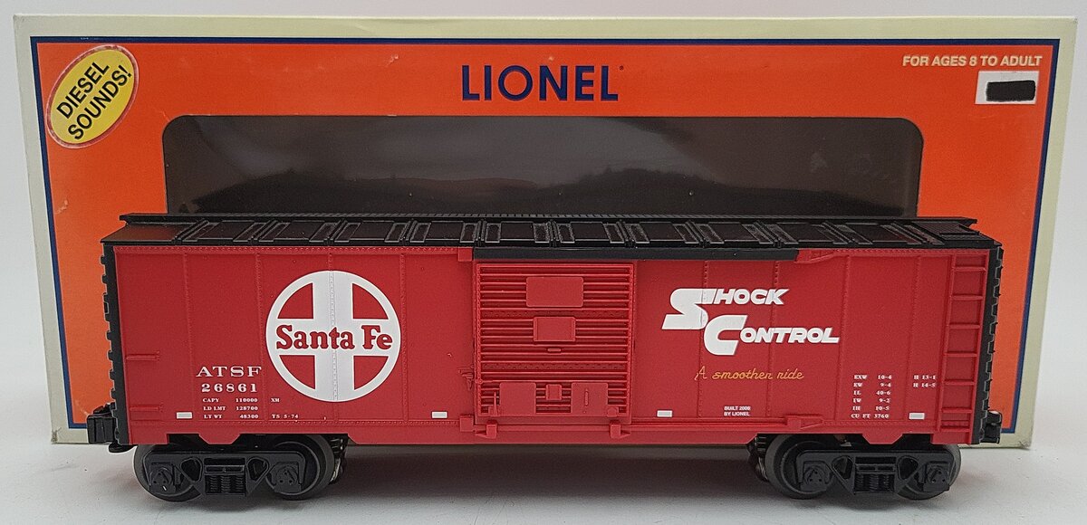 Lionel 6-26861 O Gauge Santa Fe Boxcar with Diesel Trainsounds LN/Box