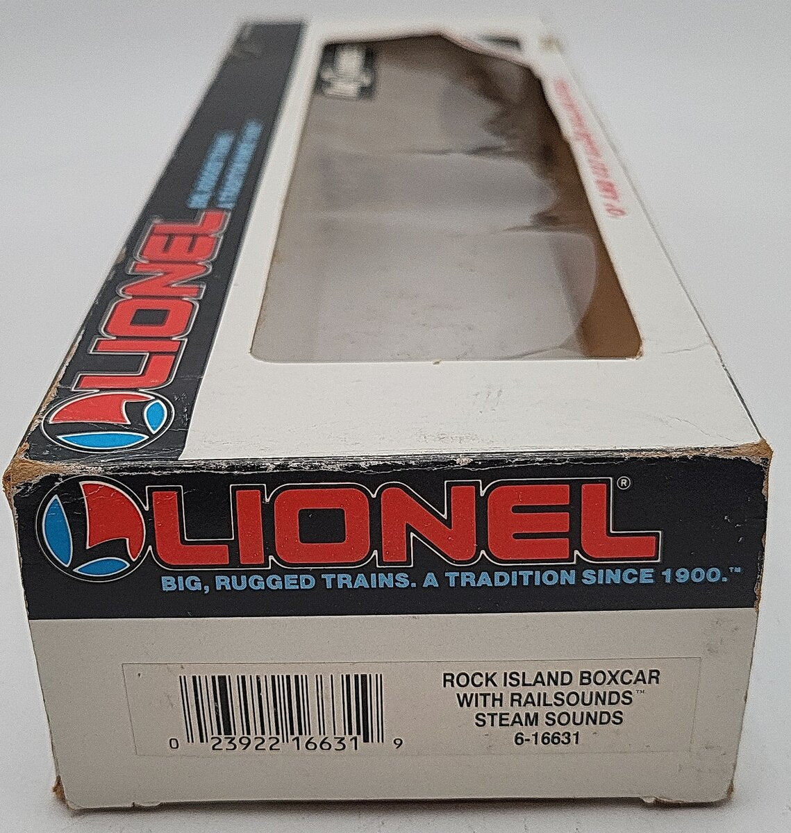 Lionel 6-16631 O Gauge Rock Island Boxcar with Steam Railsounds EX/Box