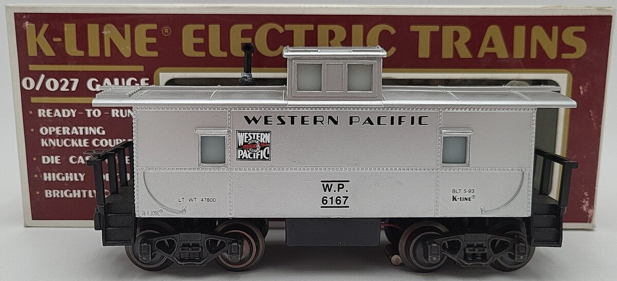 K-Line K6167 O Gauge Western Pacific Classic Silver Caboose EX/Box