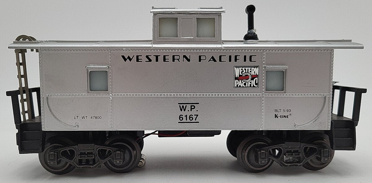 K-Line K6167 O Gauge Western Pacific Classic Silver Caboose EX/Box
