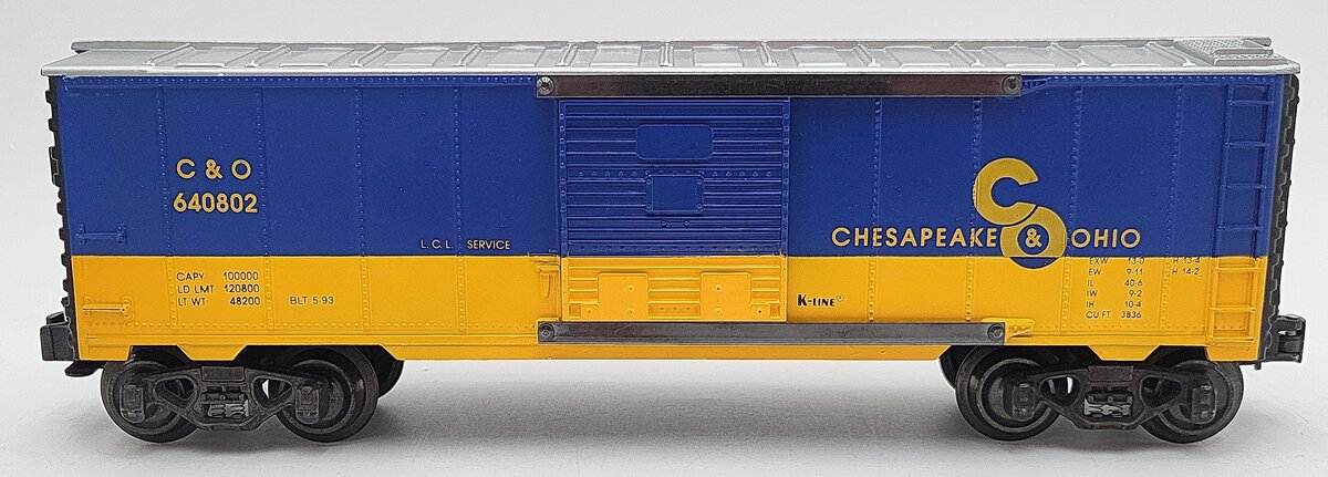 K-Line K640802 O Chesapeake & Ohio Classic Boxcar LN/Box