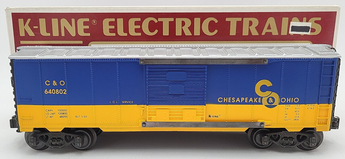 K-Line K640802 O Chesapeake & Ohio Classic Boxcar LN/Box