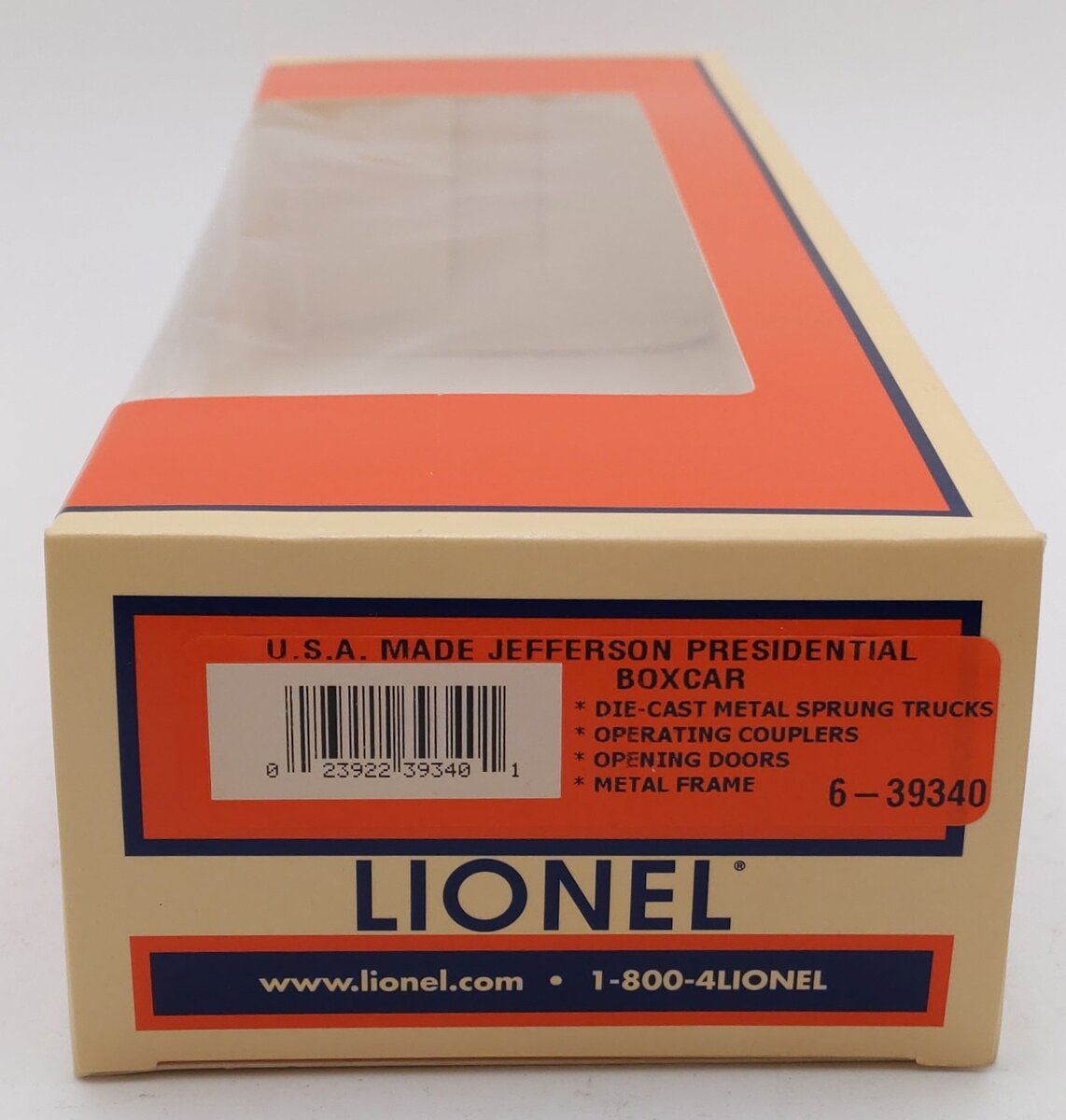 Lionel 6-39340 O Gauge U.S. Made Thomas Jefferson Presidential Boxcar LN/Box