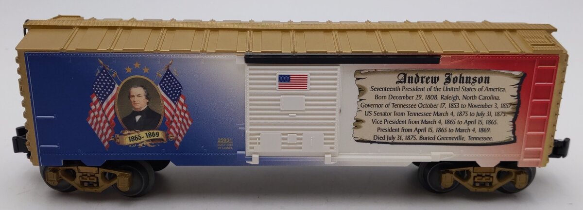 Lionel 6-25931 O Gauge USA President Andrew Johnson Boxcar LN/Box