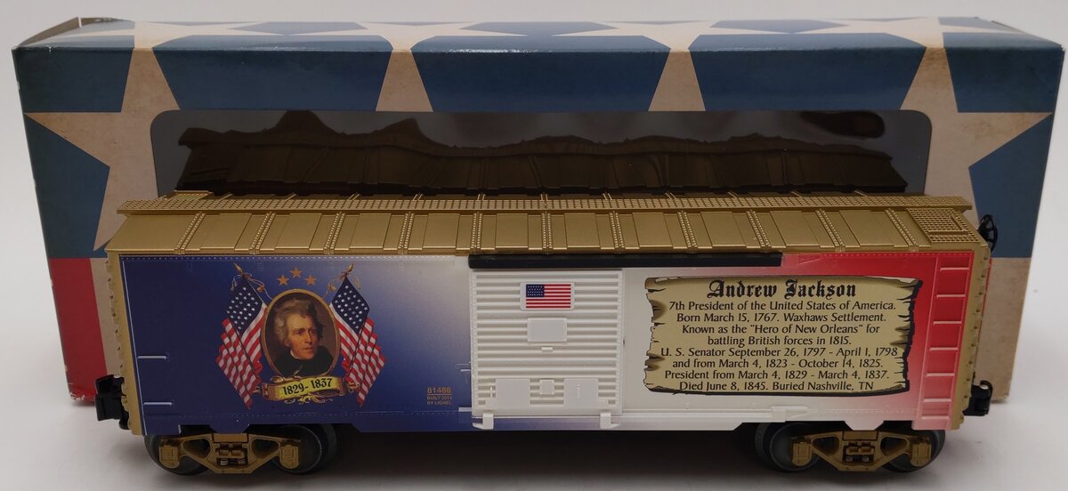 Lionel 6-81488 O Gauge USA Presidents Andrew Jackson Boxcar