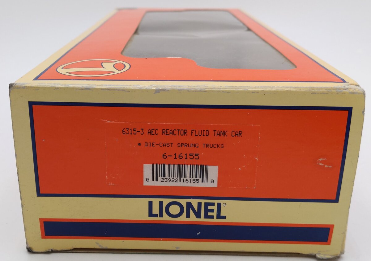 Lionel 6-16155 O Gauge AEC Reactor Fluid Tank Car #6515-3 (Green) EX/Box