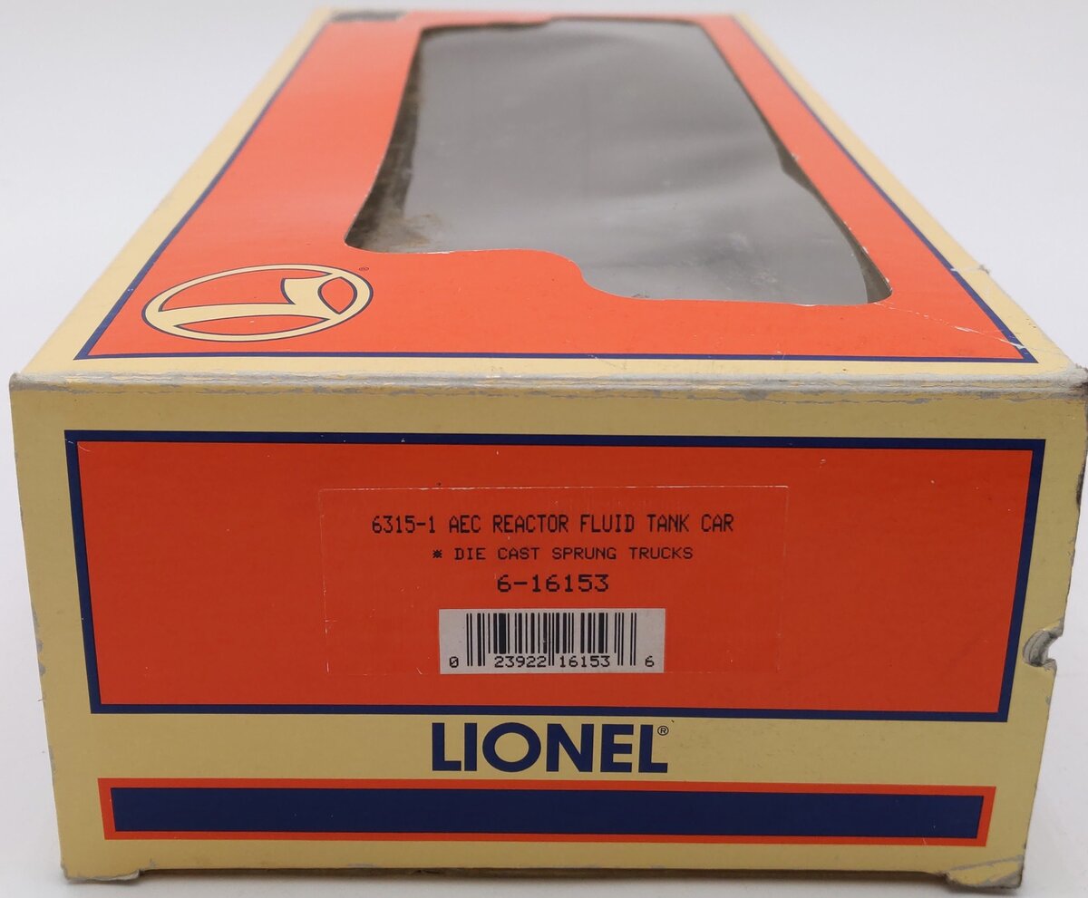 Lionel 6-16153 O Gauge AEC Reactor Fluid Tank Car #6515-1 (Blue) EX/Box