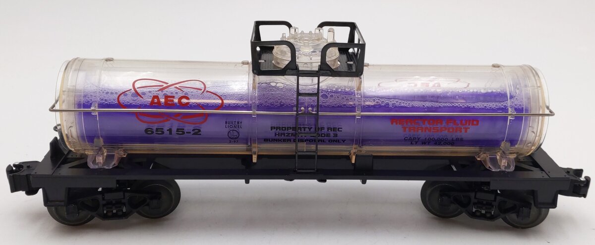 Lionel 6-16154 O Gauge AEC Reactor Fluid Tank Car #6515-2 (Purple) EX/Box