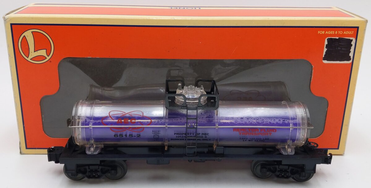 Lionel 6-16154 O Gauge AEC Reactor Fluid Tank Car #6515-2 (Purple) EX/Box