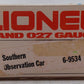 Lionel 6-9534 O Gauge Southern Crescent "Robert E. Lee" Observation Car #9534 EX/Box