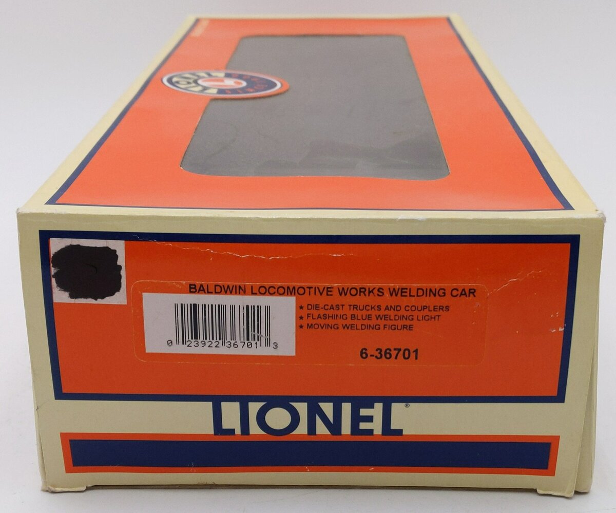 Lionel 6-36701 O Gauge Baldwin Locomotive Works Welding Car LN/Box