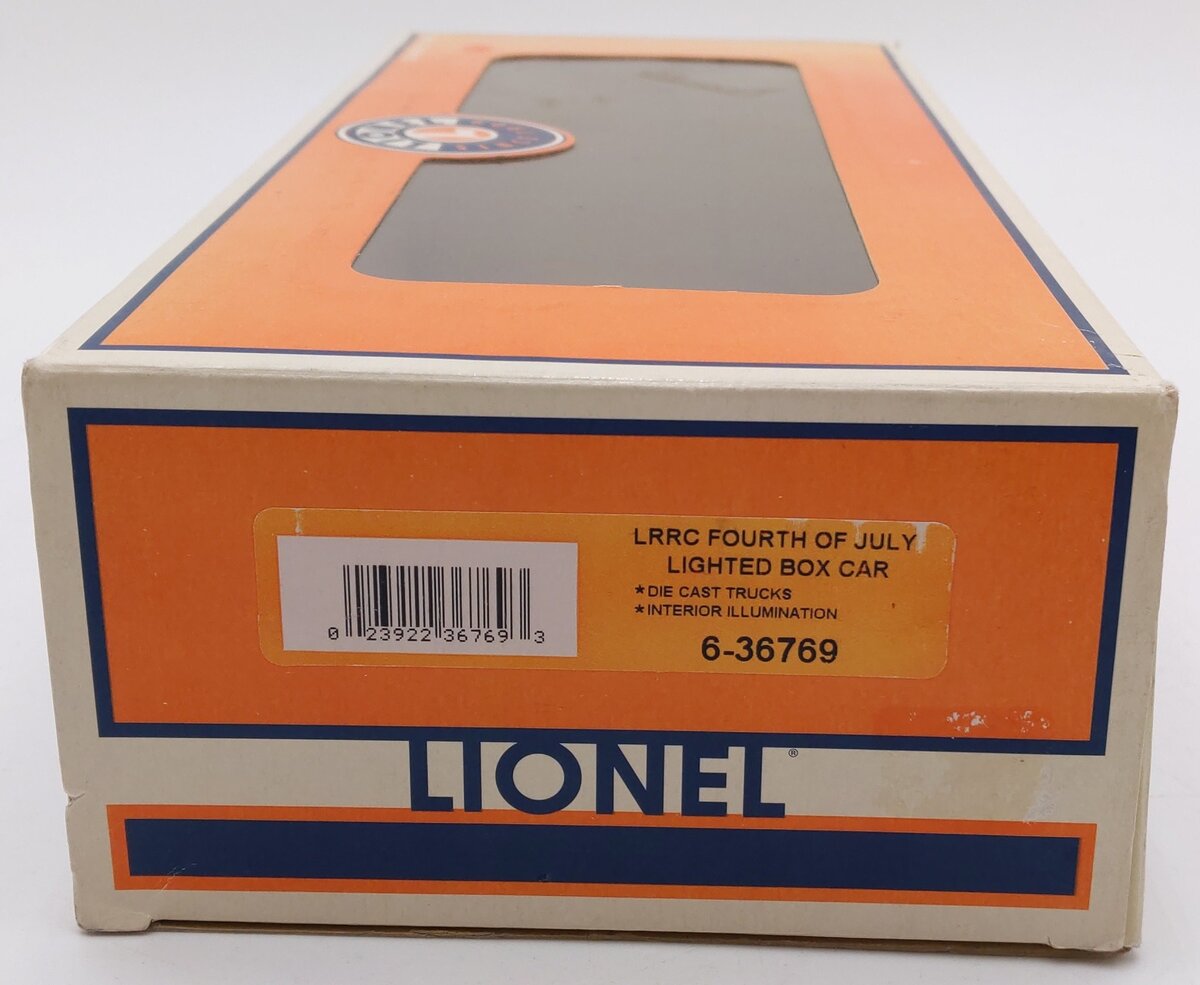 Lionel 6-36769 O Gauge LRRC Fourth of July Lighted Boxcar LN/Box