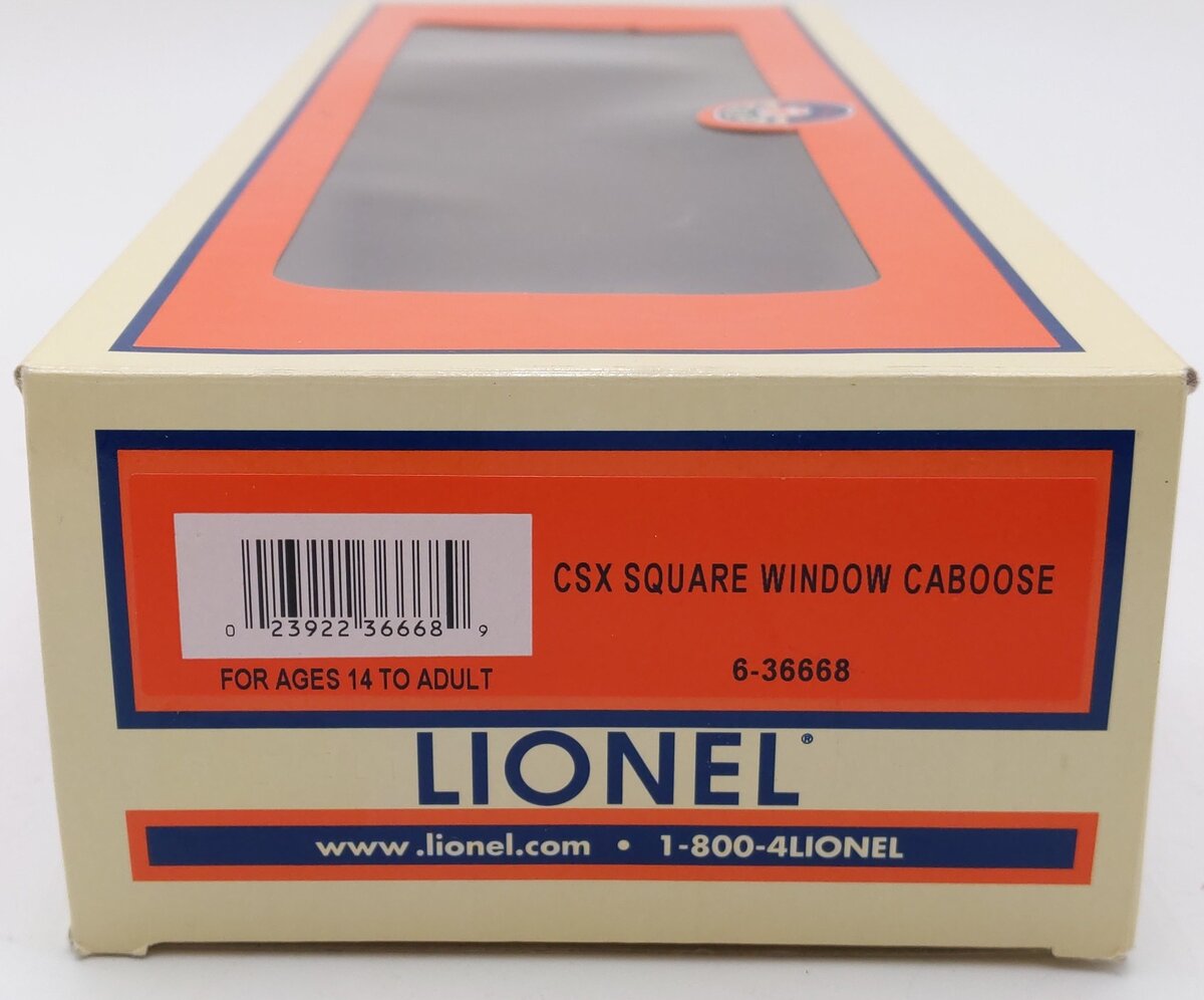Lionel 6-36668 CSX Square Window Caboose #1942 EX/Box