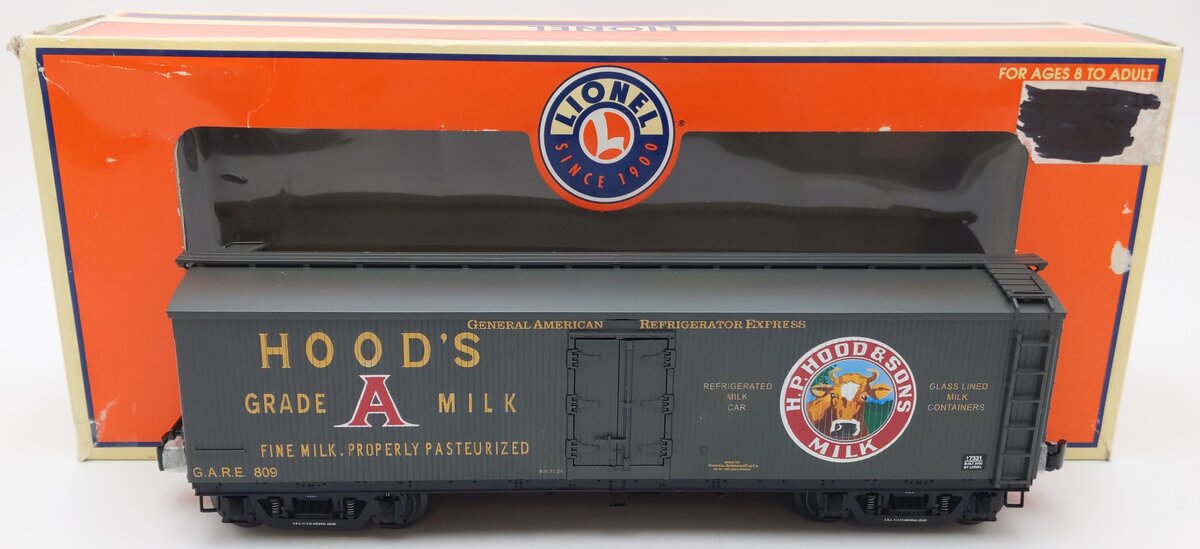 Lionel 6-17331 O Gauge Hoods Milk Refrigerator Car #809 EX/Box