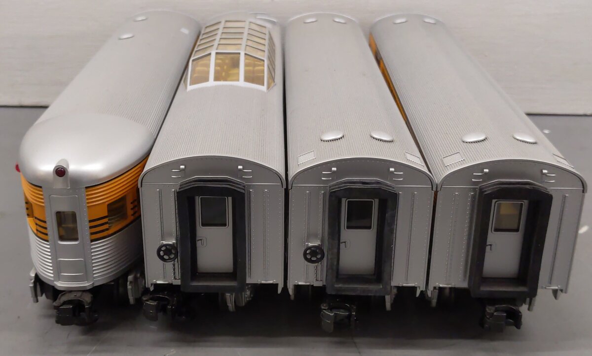 MTH 30-6094 O Denver & Rio Grande O-27 Streamlined Passenger Car Set (Set of 4) VG/Box