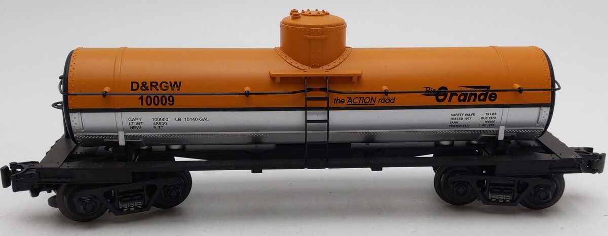 MTH 30-7315 O Gauge Denver & Rio Grande West Single Dome Tank Car #10009 EX/Box