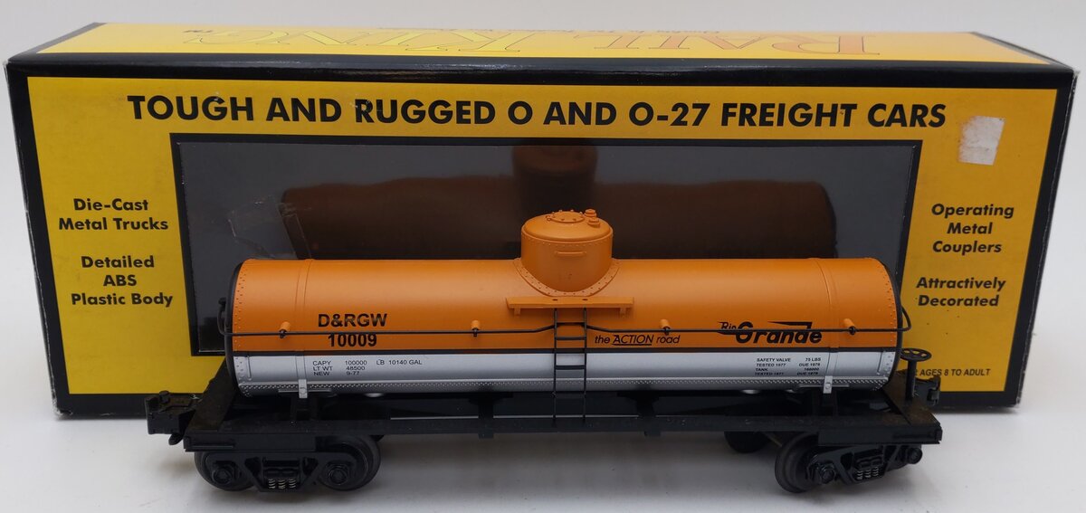MTH 30-7315 O Gauge Denver & Rio Grande West Single Dome Tank Car #10009 EX/Box