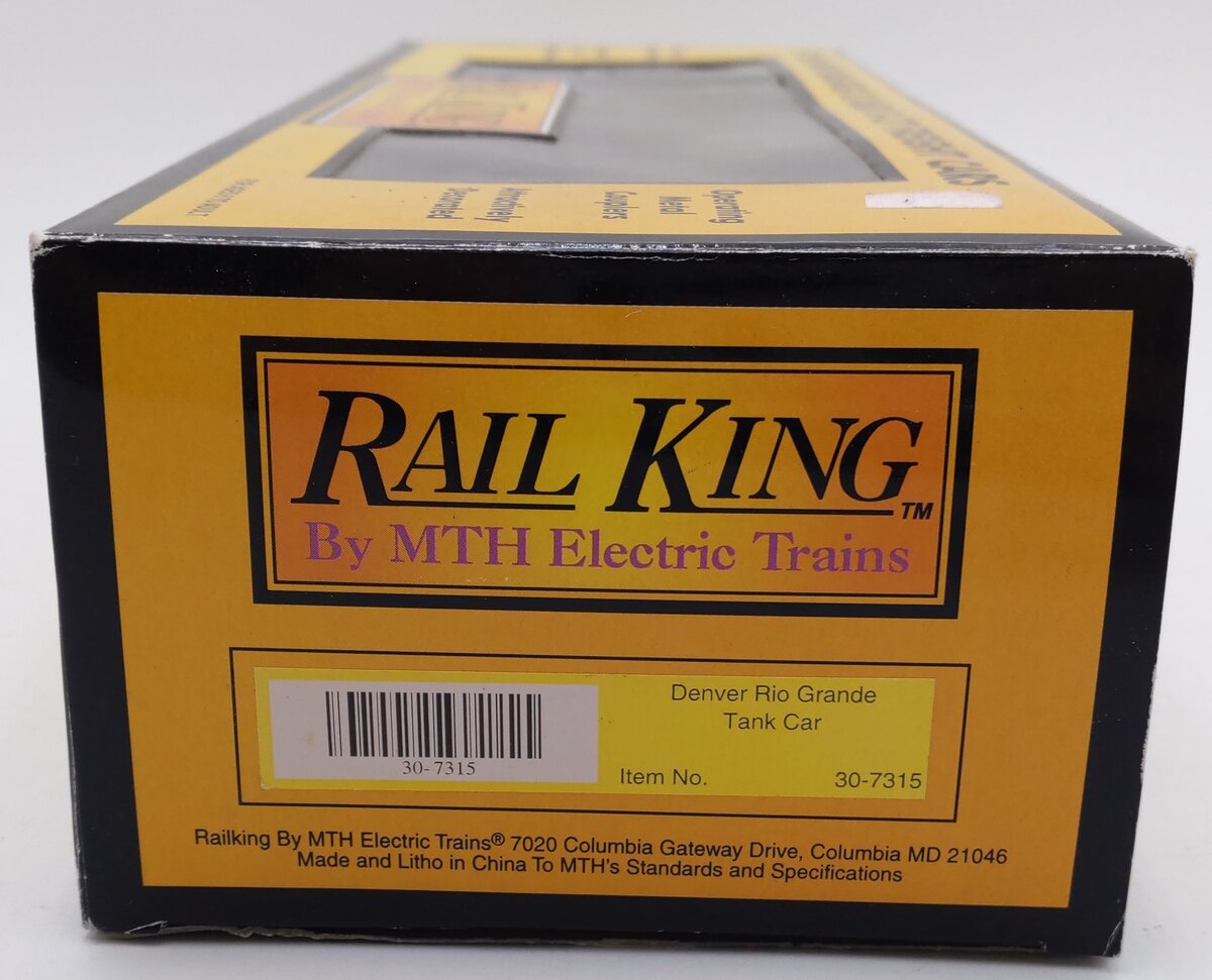 MTH 30-7315 O Gauge Denver & Rio Grande West Single Dome Tank Car #10009 EX/Box