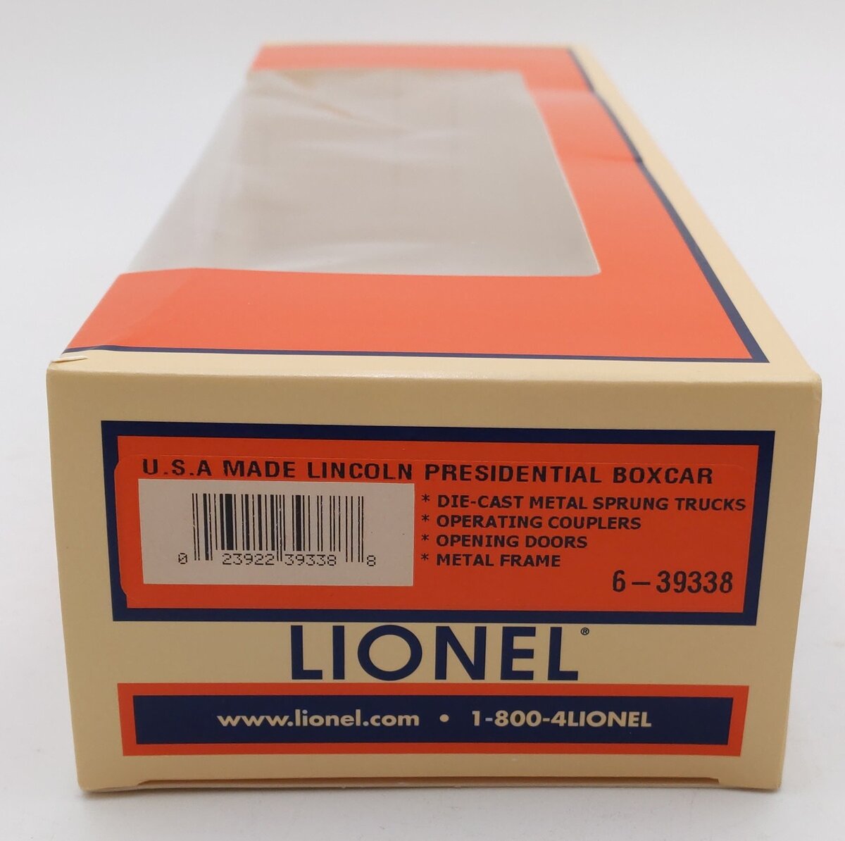 Lionel 6-39338 O Gauge Abraham Lincoln Boxcar LN/Box