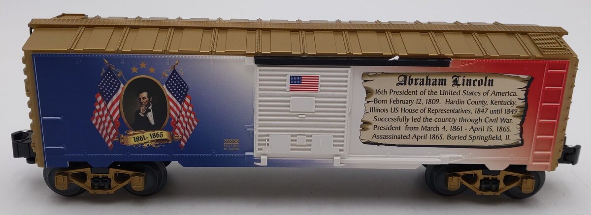 Lionel 6-39338 O Gauge Abraham Lincoln Boxcar LN/Box