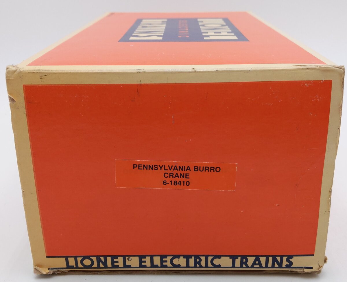 Lionel 6-18410 O Gauge Pennsylvania Operating Burro Crane EX/Box