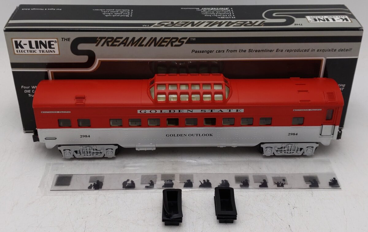 K-Line K4532-2984 O Golden State Golden Outlook 13.5" Vista Dome Car #2984 EX/Box