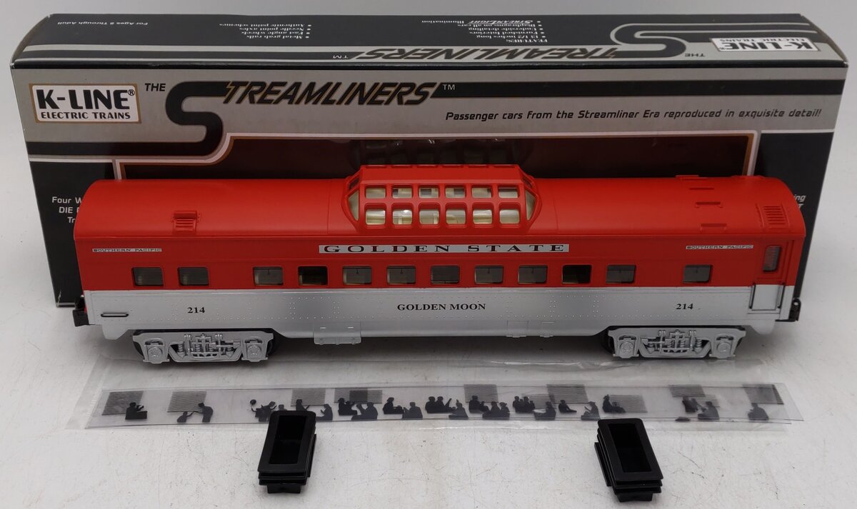 K-Line K4532-0214 O SP Golden State "Golden Moon" 13.5 " Vista Dome Car #214 EX/Box