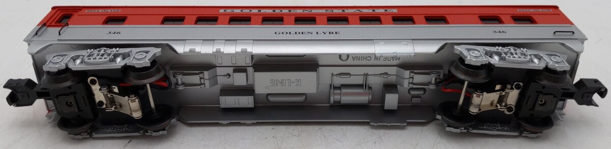 K-Line K4532-0346 O Gauge Golden State Rock Island "Golden Lyre" Coach EX/Box