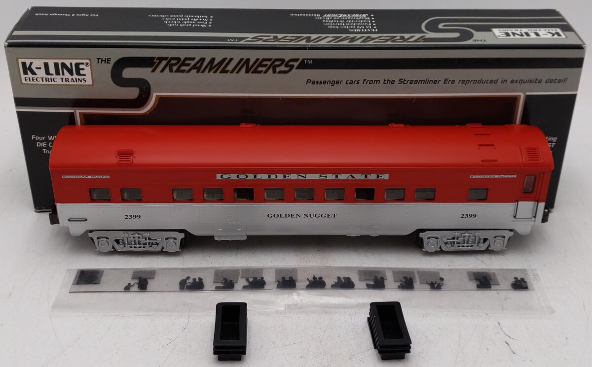 K-Line K4532-2399 O Golden State Golden Nugget 13.5" Streamliner Coach Car #2399 EX/Box