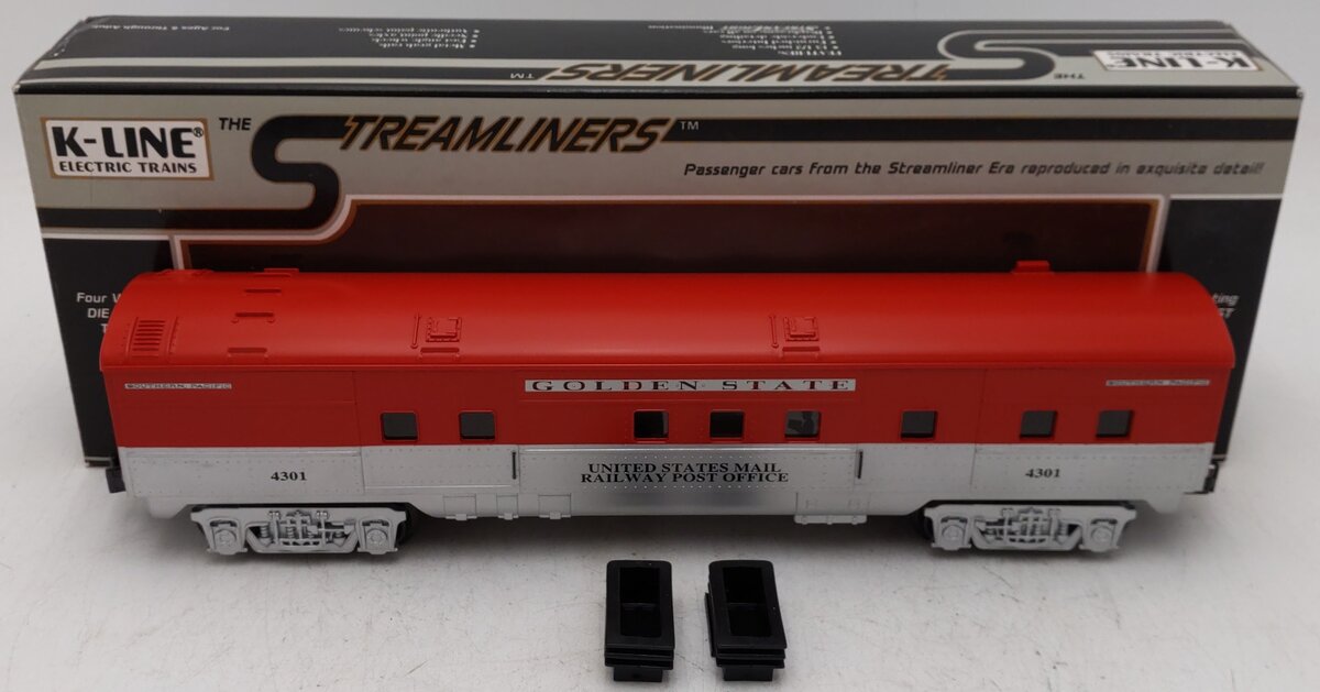 K-Line K4632-4301 O Gauge KCC Golden State Railway Post Office Baggage Car #4301 EX/Box