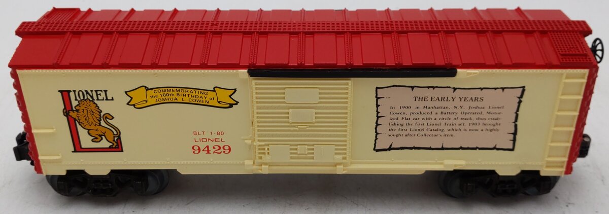 Lionel 6-9429 O Gauge Joshua Lionel Cowen Early Years Boxcar EX/Box