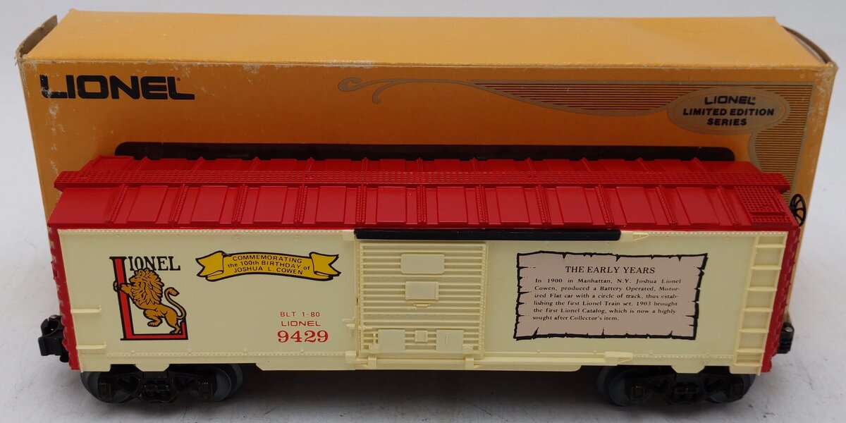 Lionel 6-9429 O Gauge Joshua Lionel Cowen Early Years Boxcar EX/Box