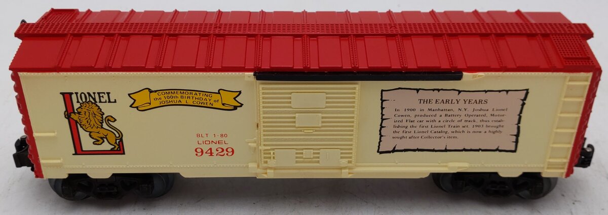 Lionel 6-9429 O Gauge Joshua Lionel Cowen Early Years Boxcar EX/Box