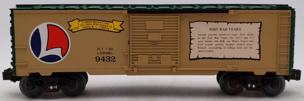 Lionel 6-9432 O Gauge Joshua Lionel Cowen Postwar Years Boxcar EX/Box