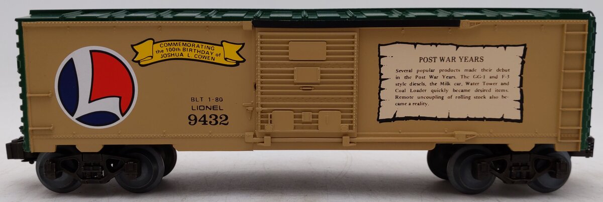 Lionel 6-9432 O Gauge Joshua Lionel Cowen Postwar Years Boxcar EX/Box