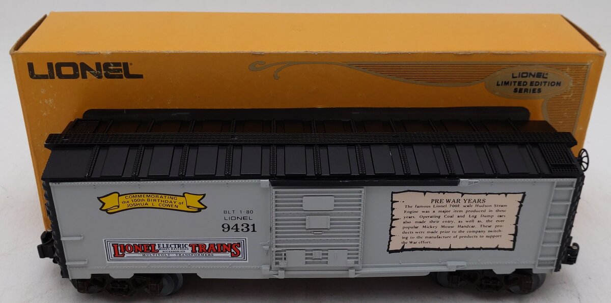 Lionel 6-9431 O Gauge Joshua Lionel Cowen The Prewar Years Boxcar EX/Box