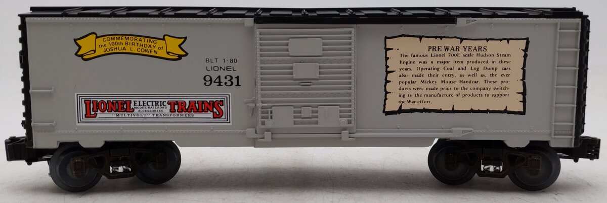Lionel 6-9431 O Gauge Joshua Lionel Cowen The Prewar Years Boxcar EX/Box