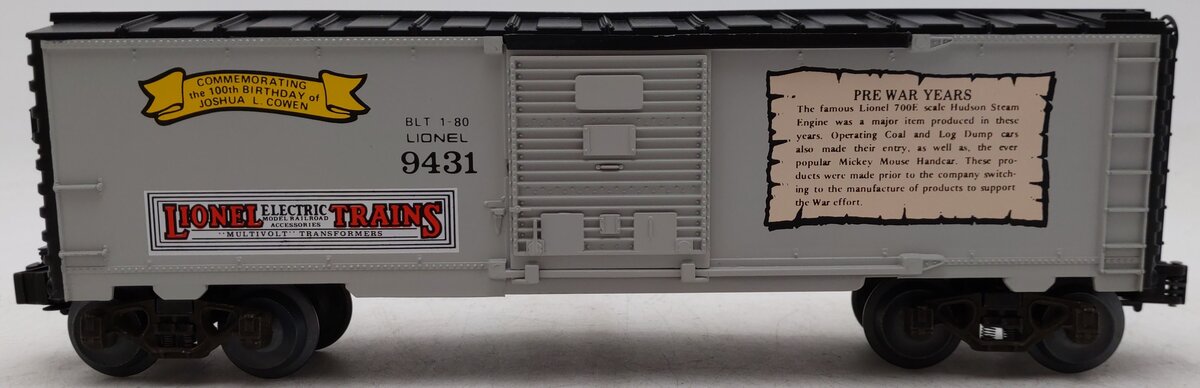 Lionel 6-9431 O Gauge Joshua Lionel Cowen The Prewar Years Boxcar EX/Box
