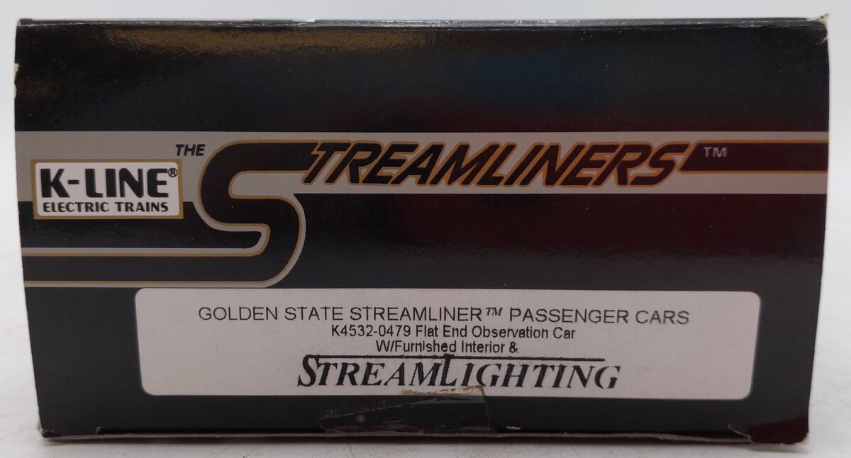 K-Line K4532-0479 O Rock Island Golden Divan 13.5" Streamliner Observation Car EX/Box