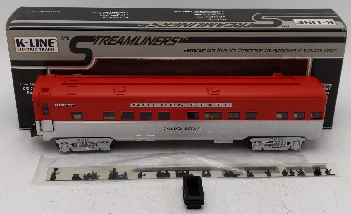 K-Line K4532-0479 O Rock Island Golden Divan 13.5" Streamliner Observation Car EX/Box